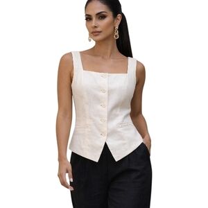 Elegant Cream Sleeveless Blouse